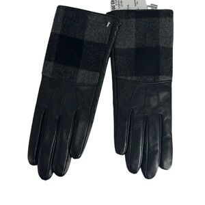 Leather Gloves buffalo plaid accent Winter driving glove sz small NWT